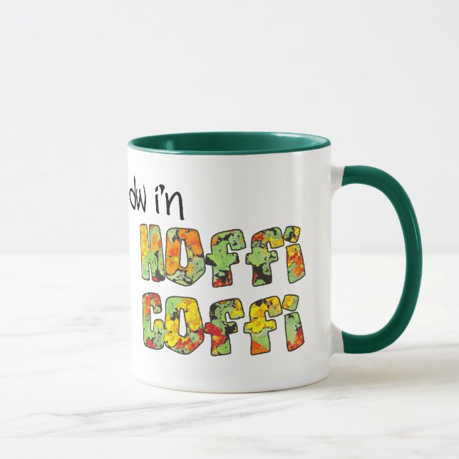 Welsh Coffee Mug: Hoffi Coffi, Nastutiums Pattern Mug (Right)