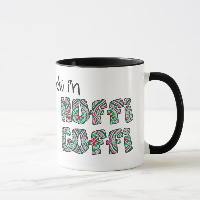 Welsh Coffee Mug: Hoffi Coffi, Red, Green, Silver Mug (Right)