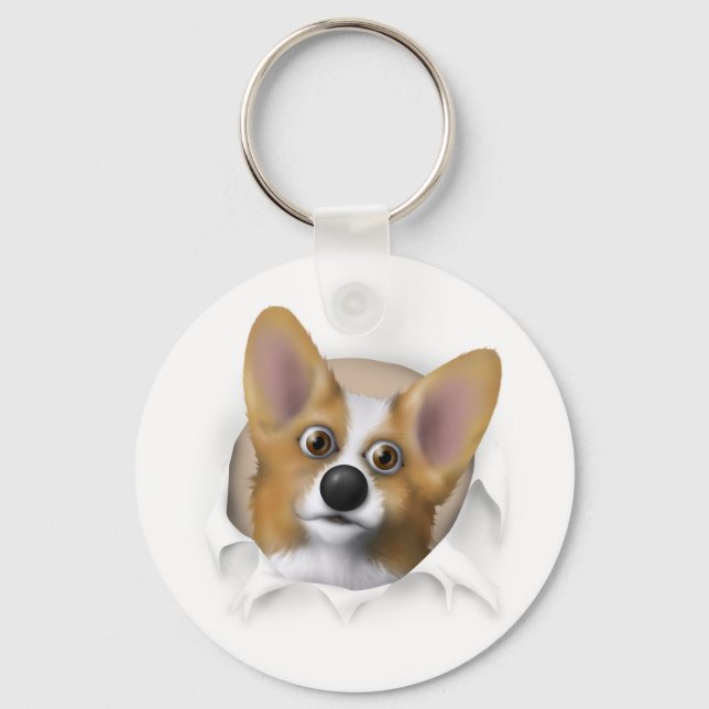 Welsh Corgi 1 Busting Out Key Ring (Front)