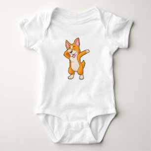 Welsh Corgi at Hip Hop Dance Dab Baby Bodysuit