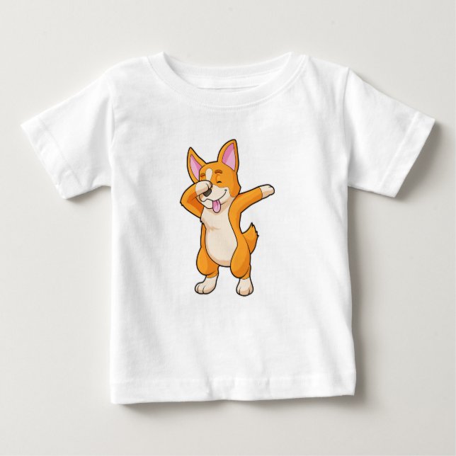Welsh Corgi at Hip Hop Dance Dab Baby T-Shirt (Front)