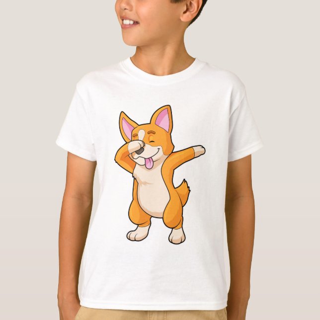 Welsh Corgi at Hip Hop Dance Dab T-Shirt (Front)