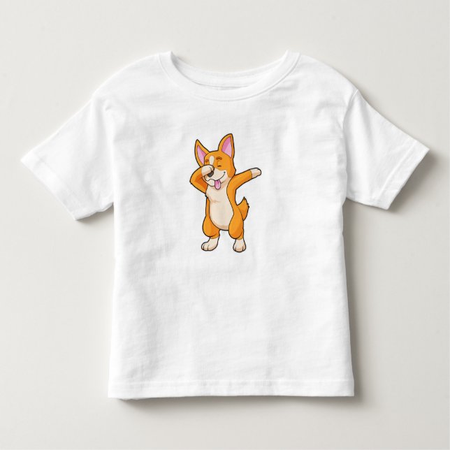 Welsh Corgi at Hip Hop Dance Dab Toddler T-Shirt (Front)