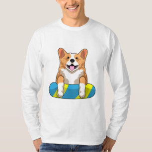 Welsh Corgi at Swimming with Swimming board T-Shirt