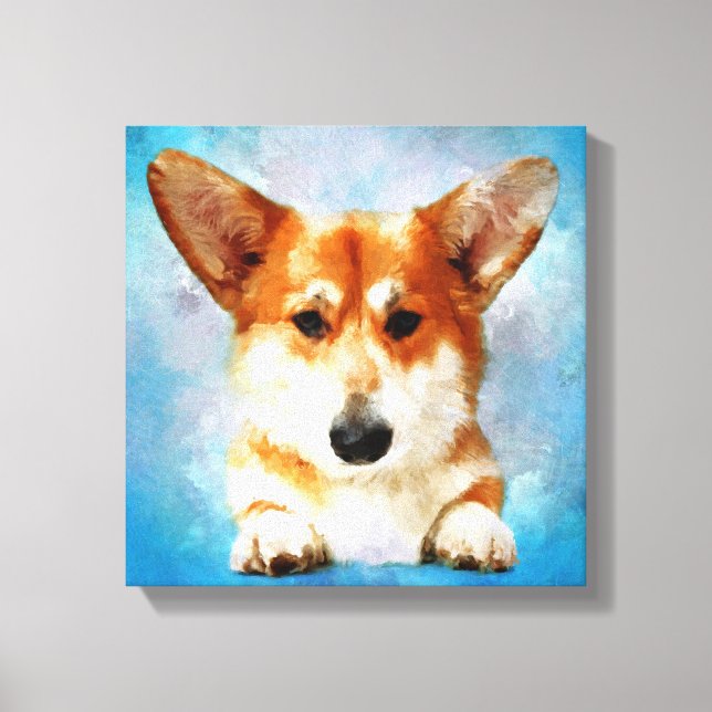 Welsh Corgi Canvas Print (Front)