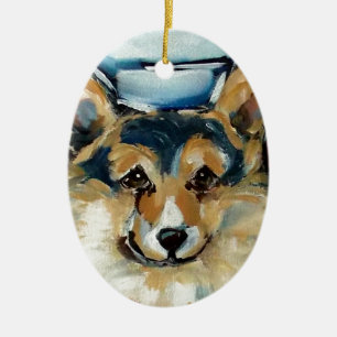 Welsh Corgi Cardigan Ceramic Tree Decoration