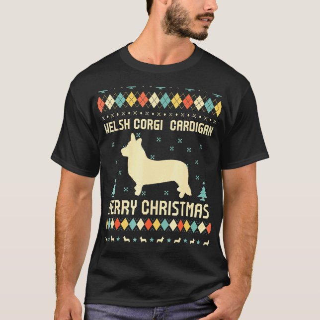 Welsh Corgi Cardigan Ugly Christmas Sweater (Front)