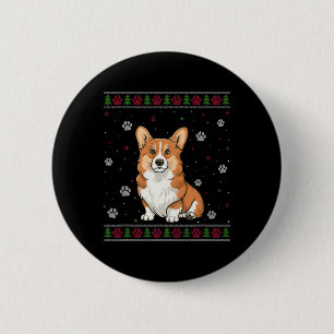 Welsh Corgi Christmas Sweater Xmas Pet Animal Dog  6 Cm Round Badge
