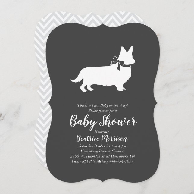 Welsh Corgi Dog Baby Shower Gender Neutral Invitation (Front/Back)