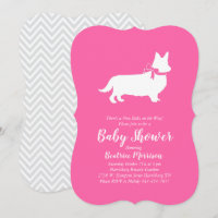 Welsh Corgi Dog Baby Shower Pink Girl