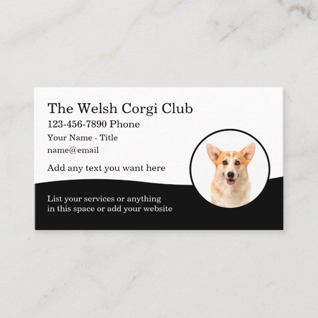 Welsh Corgi Dog Breed Theme Business Cards (Front)