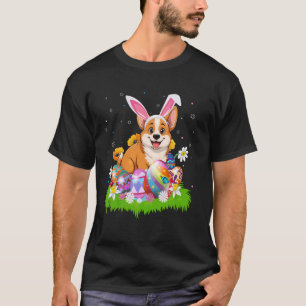 Welsh Corgi Dog Easter Egg Hunt Bunny Ear Easter S T-Shirt