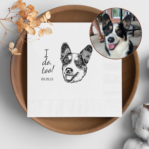 Welsh Corgi Dog Personalised I Do Too Napkin