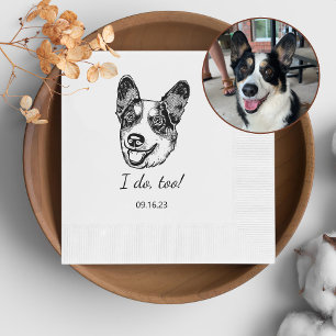 Welsh Corgi Dog Personalised I Do Too Napkin