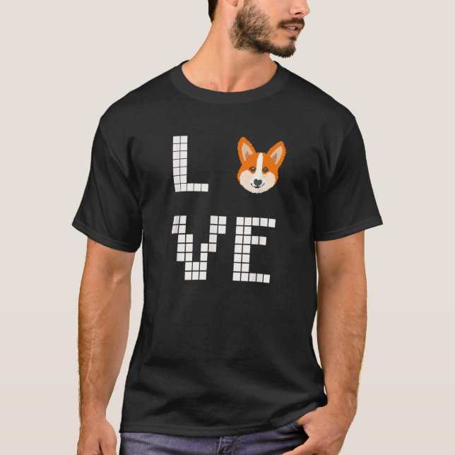 Welsh Corgi  Dog  Pixel Art T-Shirt (Front)