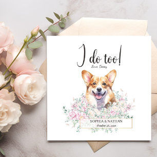 Welsh Corgi Dog Wedding Cocktail Napkins