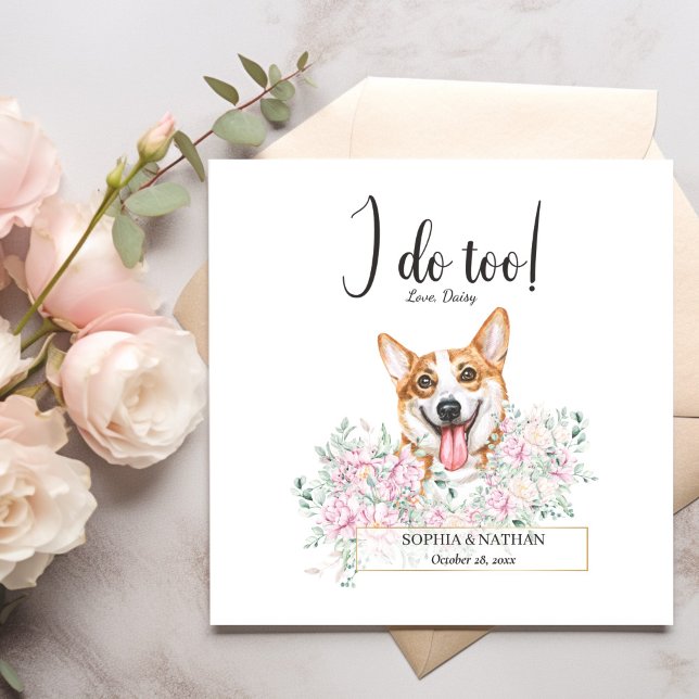 Welsh Corgi Dog Wedding Cocktail Napkins (Creator Uploaded)