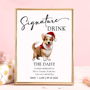 Welsh Corgi Dog Wedding Signature Drink Sign