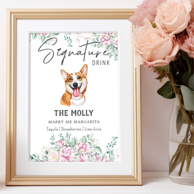 Welsh Corgi Dog Wedding Signature Drink Sign (Creator Uploaded)