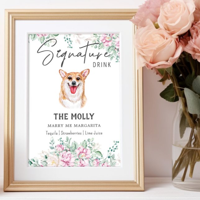 Welsh Corgi Dog Wedding Signature Drink Sign (Creator Uploaded)
