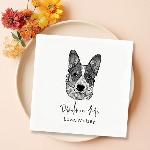 Welsh Corgi DogPersonalized Drink On Me Napkins