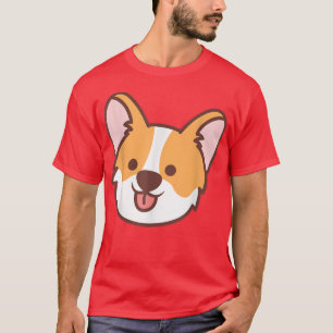 Welsh Corgi Face Kawaii Cartoon Cute Animal Dog Lo T-Shirt