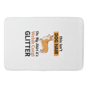 Welsh Corgi Glitter Funny Dog Lover T-Shirt Design Bath Mat