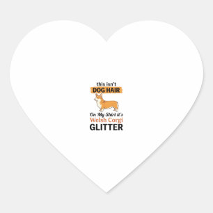 Welsh Corgi Glitter Funny Dog Lover T-Shirt Design Heart Sticker