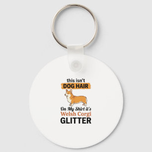 Welsh Corgi Glitter Funny Dog Lover T-Shirt Design Key Ring
