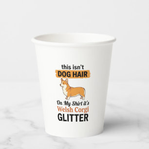 Welsh Corgi Glitter Funny Dog Lover T-Shirt Design Paper Cups