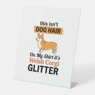 Welsh Corgi Glitter Funny Dog Lover T-Shirt Design Pedestal Sign