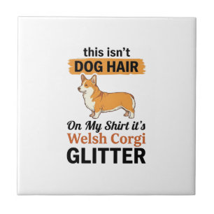 Welsh Corgi Glitter Funny Dog Lover T-Shirt Design Tile