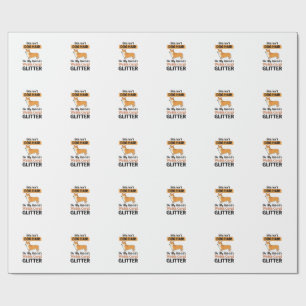Welsh Corgi Glitter Funny Dog Lover T-Shirt Design Wrapping Paper