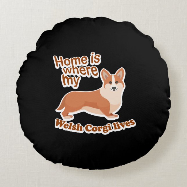 Welsh Corgi Home Round Cushion (Front)