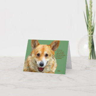 Welsh Corgi "Jazz" Fences For Fido Thank You Card