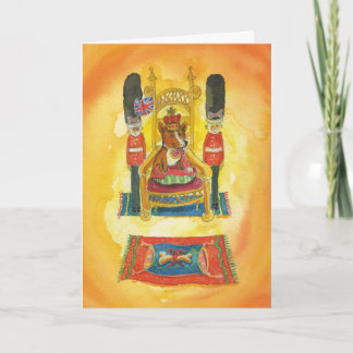 Welsh Corgi King - Happy Birthday Card