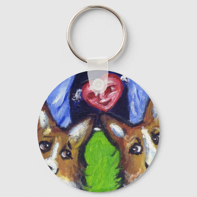 Welsh Corgi love Key Ring (Front)