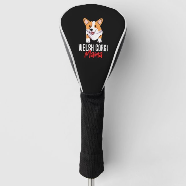 Welsh Corgi Mama Golf Head Cover (Front)