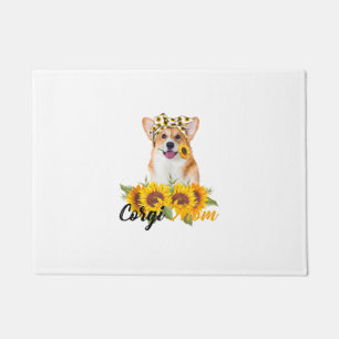 Welsh Corgi Mum Sunflower Summer Dog Mum Mama Wome Doormat