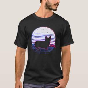 Welsh Corgi Pembroke Dog Puppy Retro Vintage Sunse T-Shirt