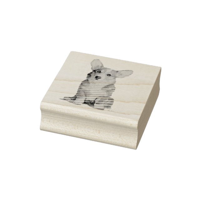 Welsh Corgi puppy Rubber Stamp (Stamp)