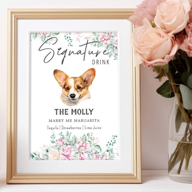 Welsh Corgi Puppy Wedding Signature Drink Sign (Creator Uploaded)