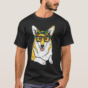 Welsh Corgi Puzzle Bandanna Glasses Autism Awarene T-Shirt