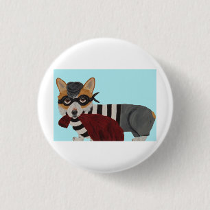  Welsh Corgi Treat Thief Burglar 3 Cm Round Badge
