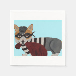  Welsh Corgi Treat Thief Burglar  Napkin