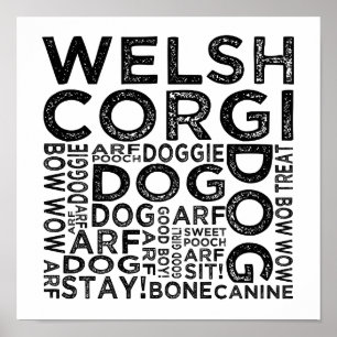 Welsh Corgi Typography Poster