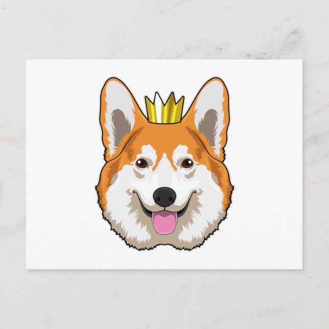 Welsh Corgi with Crown Postcard (Front)
