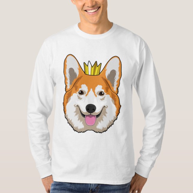 Welsh Corgi with Crown T-Shirt (Front)
