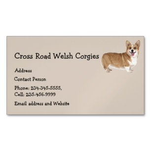 Welsh Corgies Dog Pet Animal Logo Magnetic Business Card