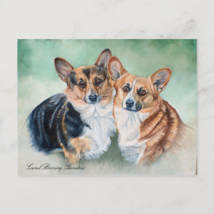 WELSH CORGIES POSTCARD